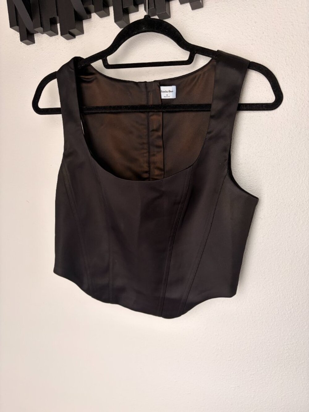 Sunday Best Shiloh Black Satin Bustier Size M